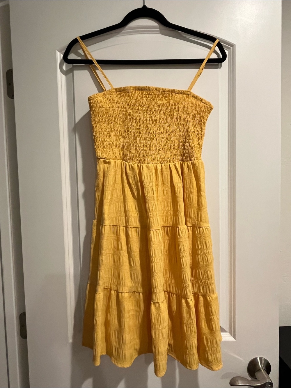 Yellow Smocked Sundress with Spaghetti Straps